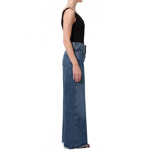 NEW AGOLDE dame high rise wide leg cut hem jean in control - Picture 4 of 4